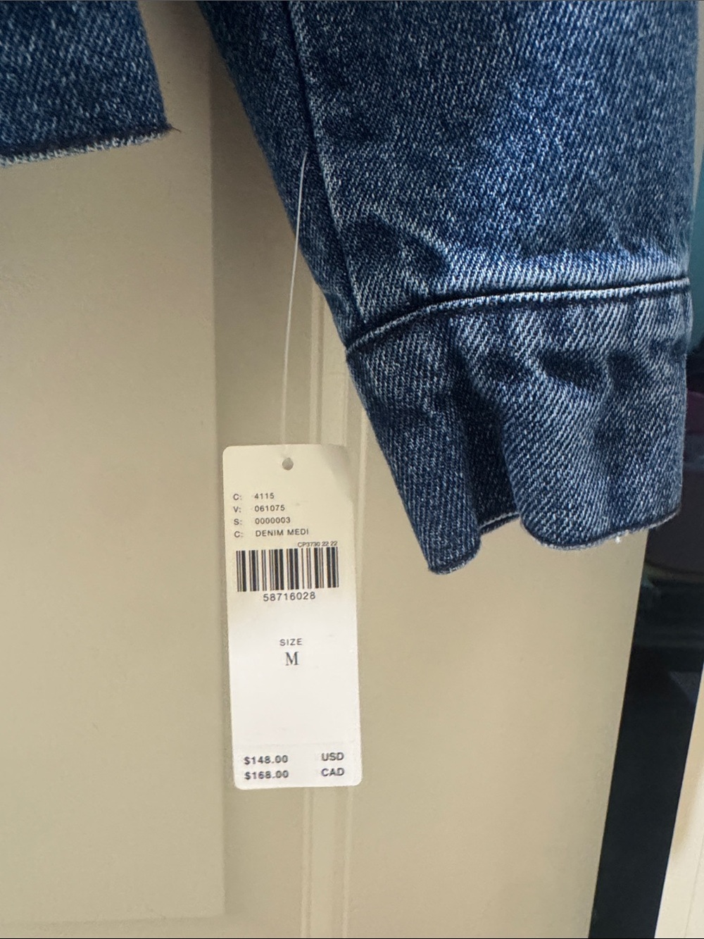 Anthropologie Blue Denim Jean Jacket with Tan Sherpa Collar - Picture 2 of 2
